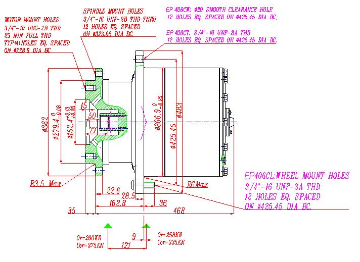 EP406CT2 TRACK DRIVES (W12D), EP406CW2 WINCH DRIVES (W12D), EP606CL2 WHEEL DRIVES (W12D)