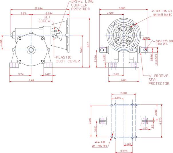 center-dive gear box