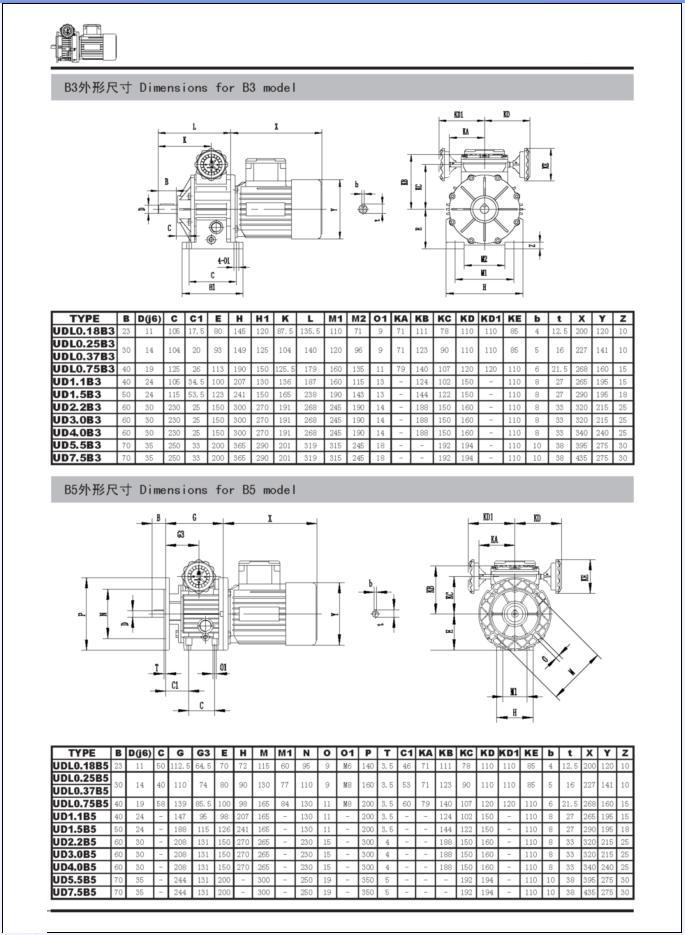 UDL Series planetary cone&amp;disk step-less speed variator